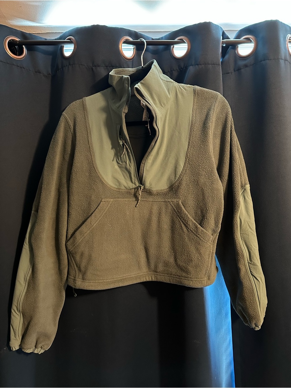 Lululemon Olive Green Quarter-Zip Fleece Pullover